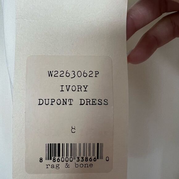 Rag & Bone Ivory/Black Colorblock Metallic Trim Dupont Sheath Dress Size 8 - Picture 10 of 12